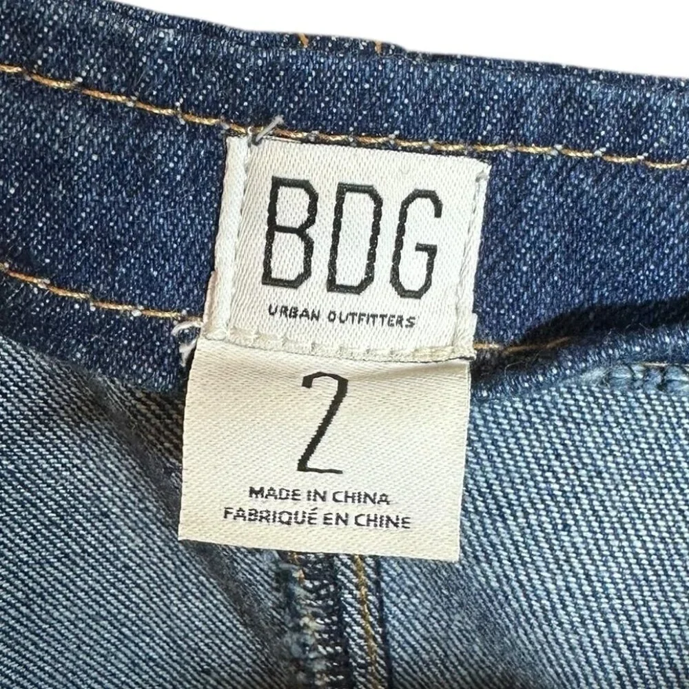BDG Button Down Belted Denim Jumpsuit Size 2 Urban Outfitters